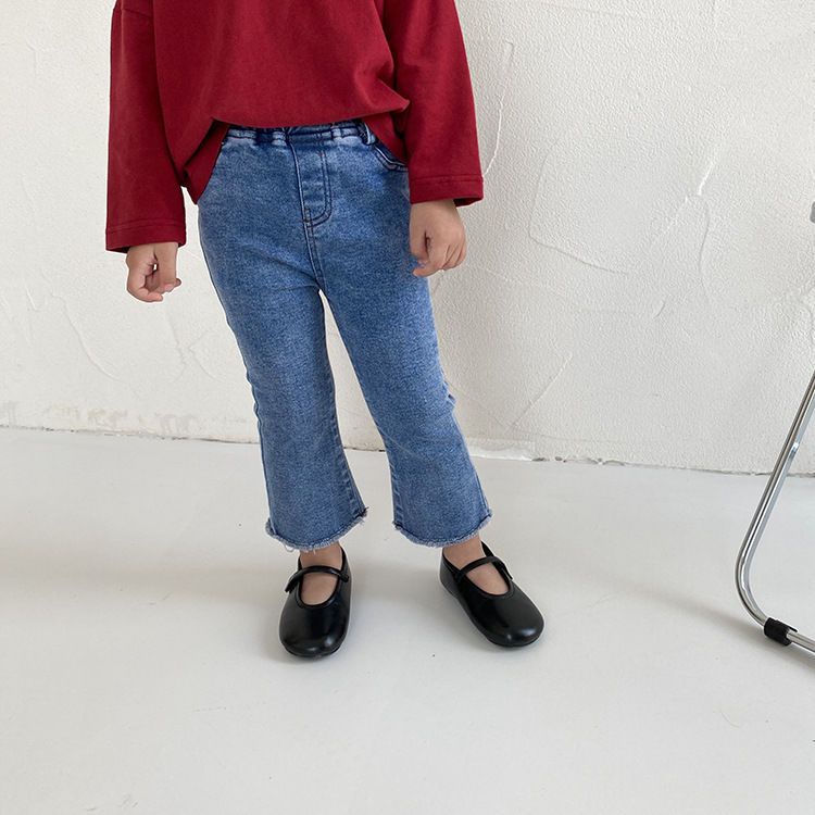 [Babycat] Hàng Có Sẵn Quần Jean Ống Loe Thời Trang Xuân Thu Phong Cách Nhật Bản Hàn Quốc Cho Bé Gái