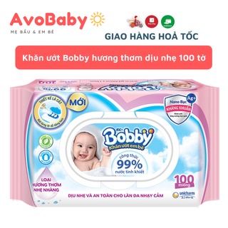 Khăn ướt Bobby hương thơm dịu nhẹ 100 tờ