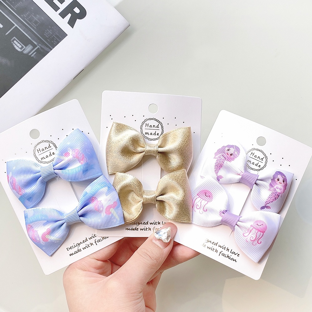 Set 4 kẹp tóc KIDSBOWS đính nơ xinh xắn đáng yêu dành cho bé gái