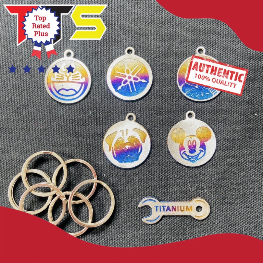 [HCM XẢ KHO MÙA DỊCH] MÓC KHÓA TITAN LOGO TRÒN HOẠT HÌNH ĐỘC LẠ ( KÍCH THƯỚC 22MM )