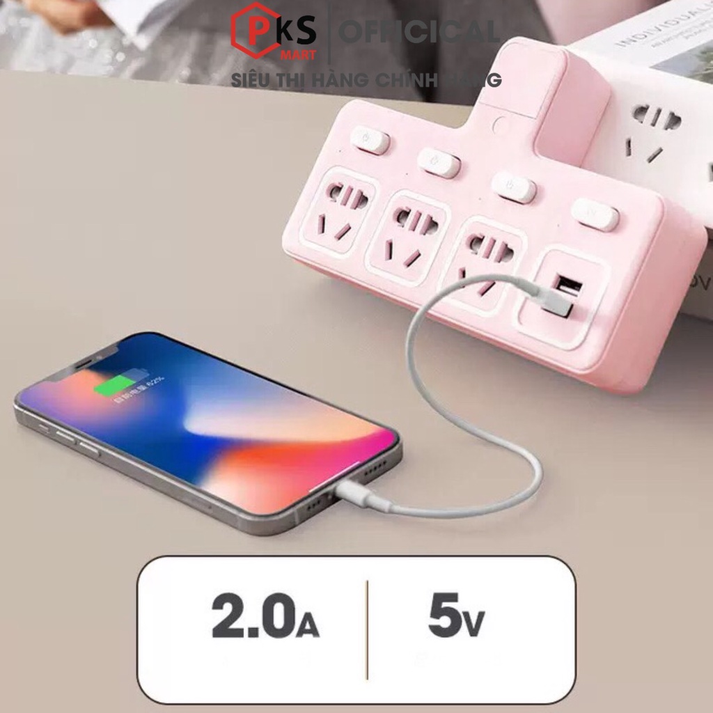 Ổ Cắm Điện Thông Minh, Đa Năng Tích Hợp Cổng USB Sạc Điện Thoại... Đèn Ngủ Bảo Hành Lỗi Đổi Mới Trong 3 Tháng - PKSMART