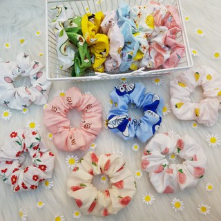 Dây buộc tóc scrunchies họa tiết ngỗ nghĩnh siêu xinh