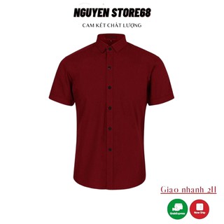 Sơ mi nam ngắn tay form Hàn Quốc dáng ôm ,chất lụa thái co giãn nhẹ thấm hút mồ hôi, chống nhăn mẫu 2020.