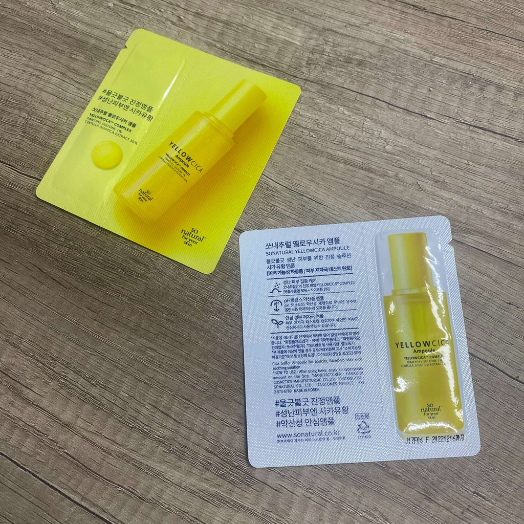 Tinh chất Yellow Cica Serum Sample Dạng Gói So Natural (2,5ml)