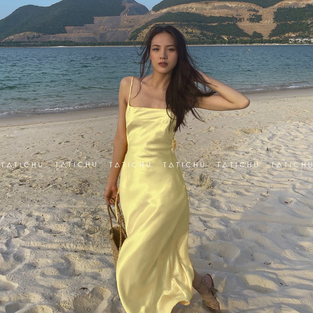 NERISSA DRESS - Đầm lụa 2 dây hở lưng, đầm đi biển, đầm 2 dây, trang phục mùa hè | BigBuy360 - bigbuy360.vn