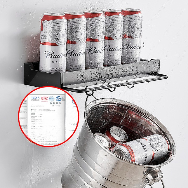 Kệ Để Đồ Phòng Tắm Kèm Thanh Treo Khăn Tắm Móc Treo Đồ Tiện Lợi