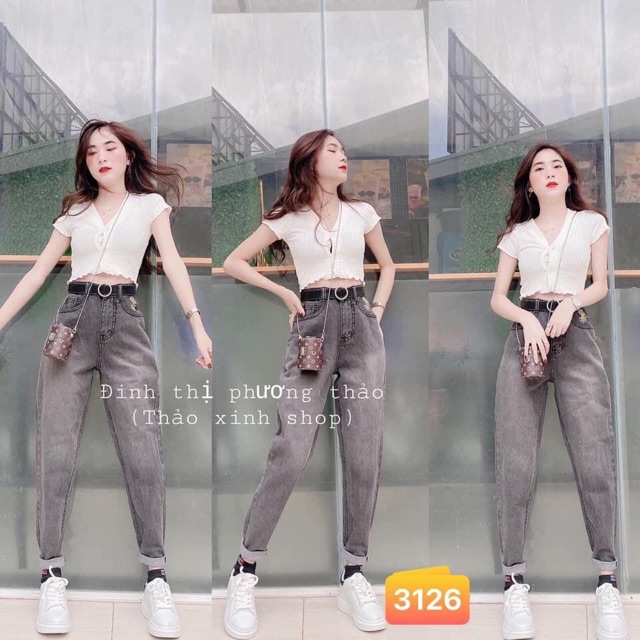 Quần baggy trơn thêu hoa cúc hot trend | BigBuy360 - bigbuy360.vn