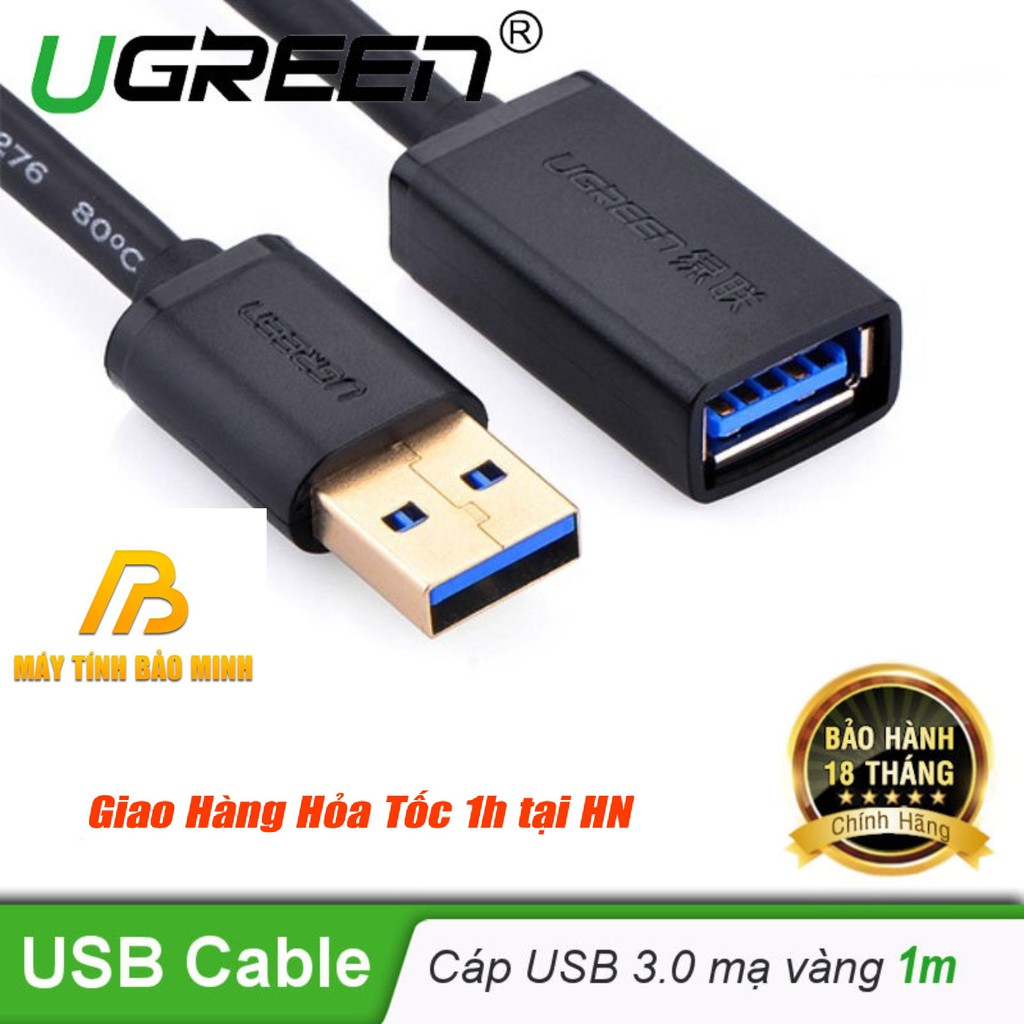 Cáp nối dài USB 3.0 âm dương Ugreen 10368 dài 1m chính hãng