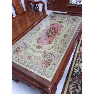 Khăn trải bàn 60*120cm hoa văn nổi 3D sang trọng, dẻo dai, chống thấm nước dầu ăn