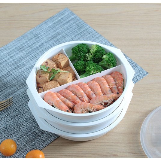 Bộ Xửng Hấp Kèm Nắp Đậy Nhựa Cao Cấp Dùng Trong Lò Vi Sóng