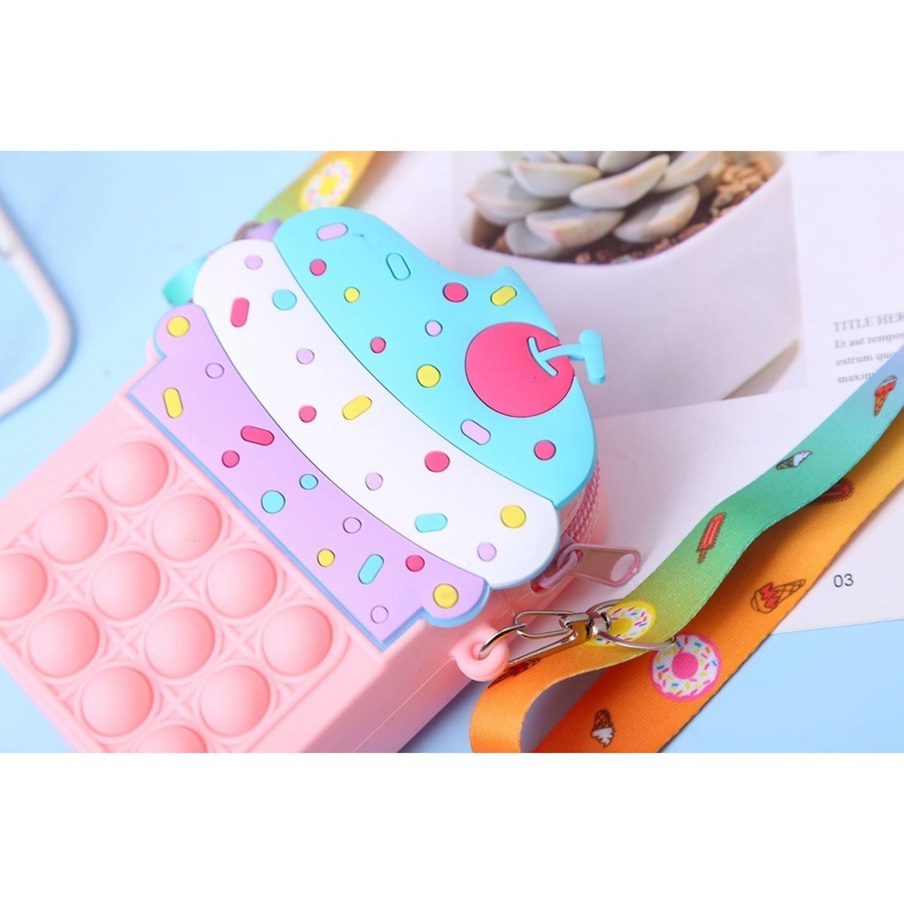 Túi Đeo Chéo Hình Cây Kem Bằng Silicon Dễ Thương Dành Cho Người Lớn Và Trẻ Em