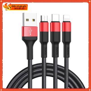 [SIÊU SALE] Cáp sạc 3 ĐẦU HOCO X26 - DÀI 1M - CHO CÁC DÒNG MÁY
