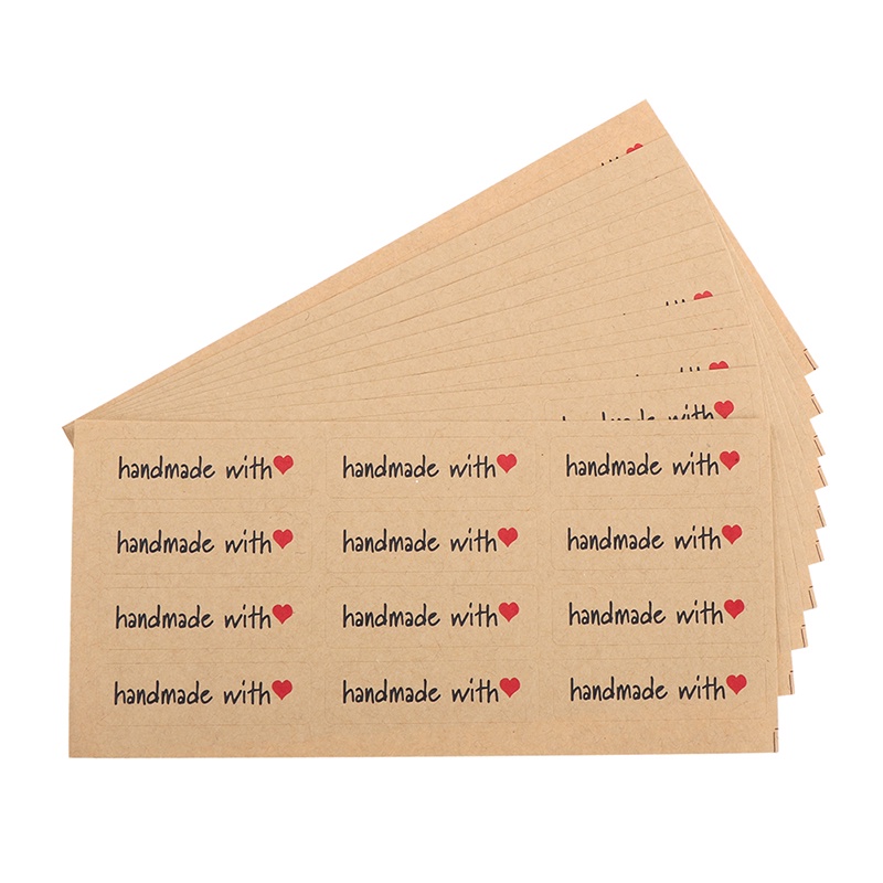 Bộ 120 miếng dán giấy kraft họa tiết dễ thương trang trí thủ công