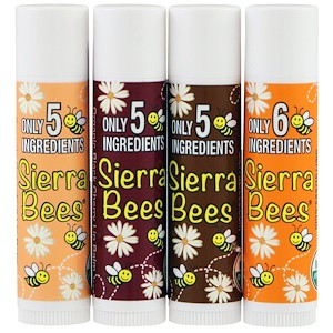 Son Dưỡng Môi Hữu Cơ Không Màu Sierra Bees Vỉ 4 Thỏi, VỈ 8 THỎI