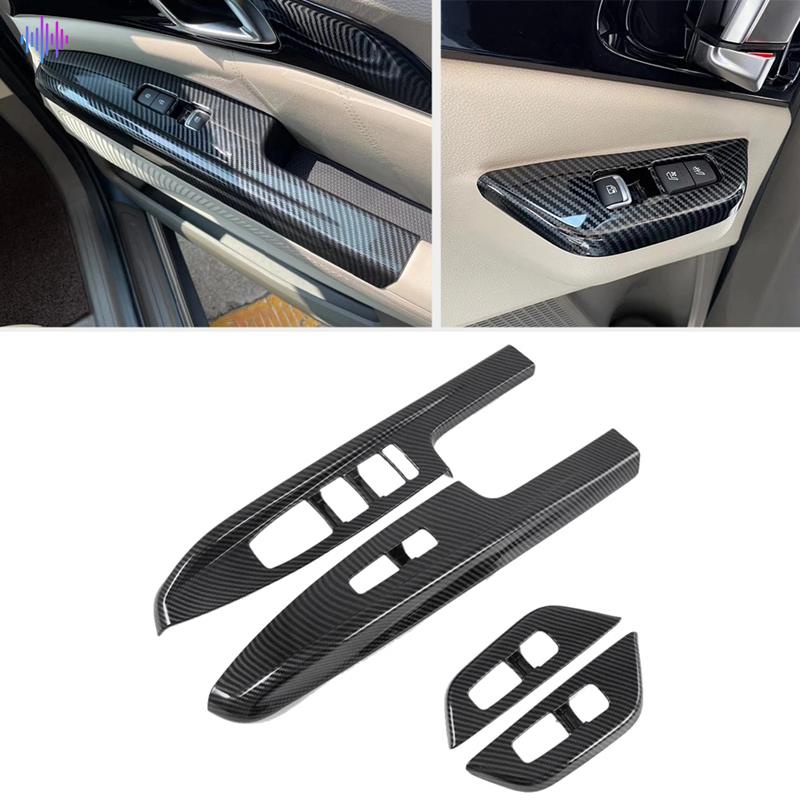 Ốp Viền Nút Điều Khiển Cửa Kính Xe Hơi Bằng Sợi Carbon Cho Kia Carnival KA4 2020 2021 2022