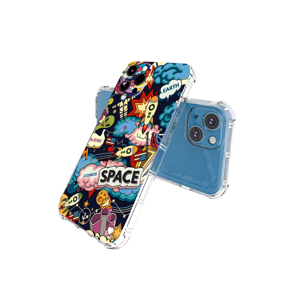 Ốp lưng iphone trong suốt Space Aliens chống sốc cho iphone 14 13 pro max 11 12 pro max mini x xr xs max 6 s 7 8 plus