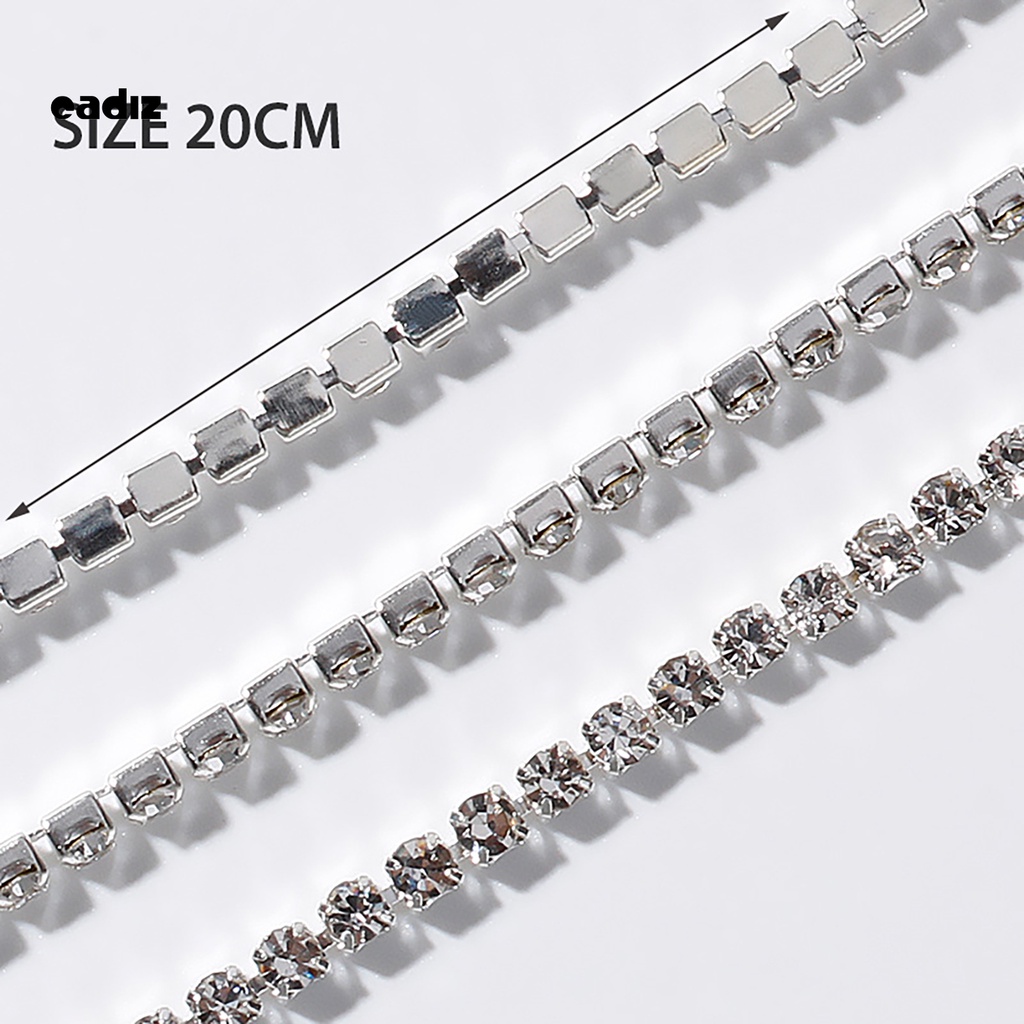 [Hàng mới về] Bộ chuỗi dây kim loại đính đá/ không đính đá 3D trang trí móng tay sang trọng thời trang dành cho nữ