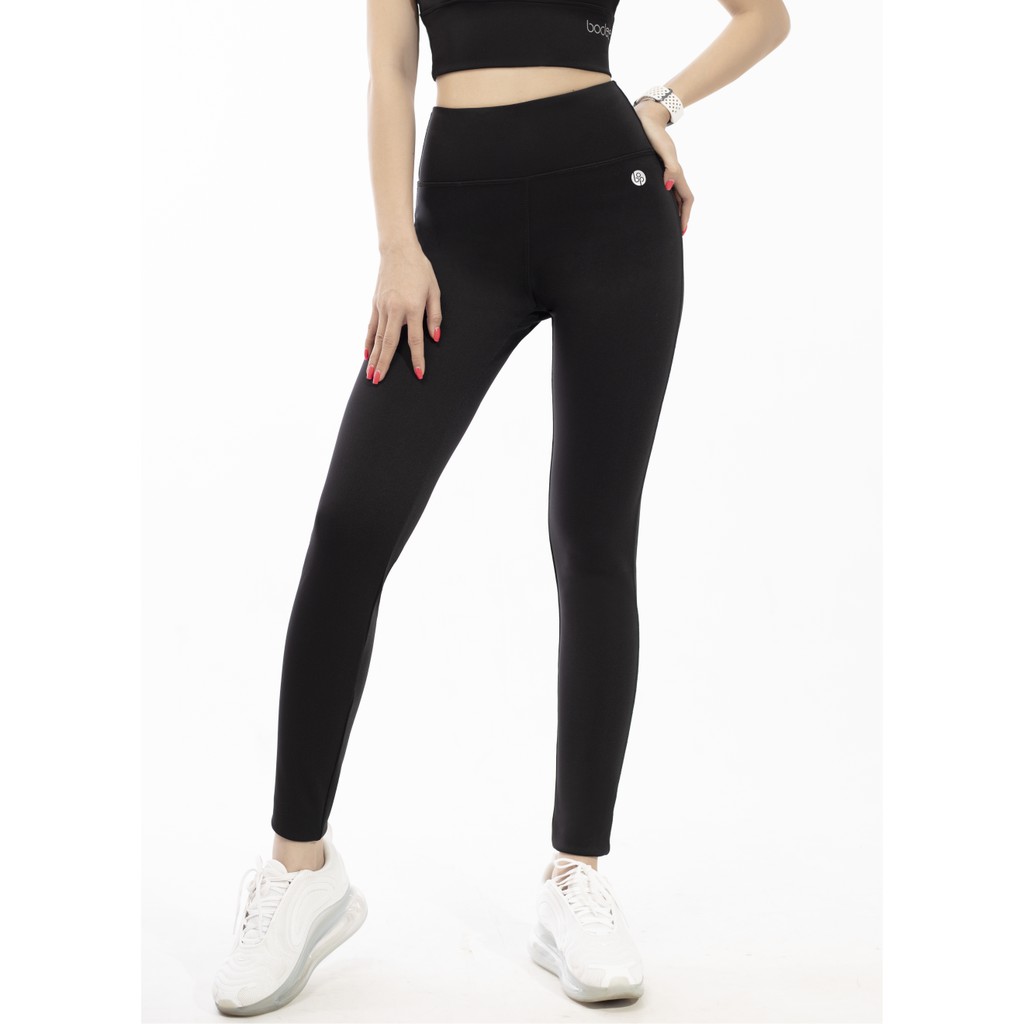 Quần legging nữ để tập gym, yoga, chạy bộ, thể thao BODEE CONFY màu đen | WebRaoVat - webraovat.net.vn