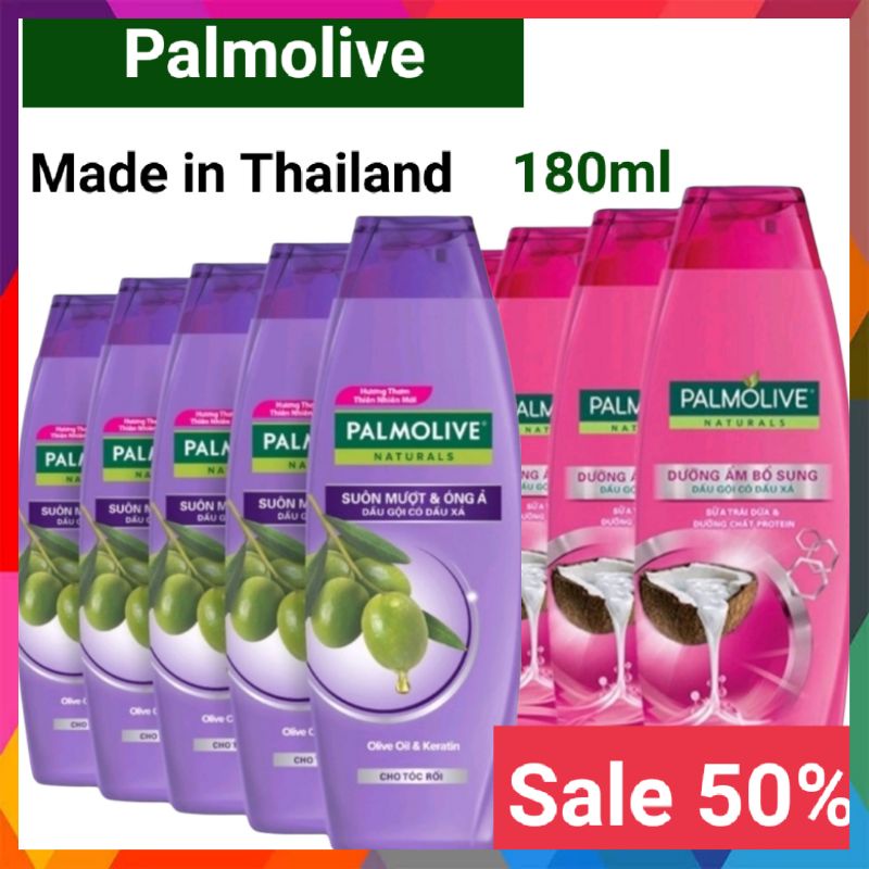 Dầu gội có dầu xả Palmolive Naturals suôn mượt và dưỡng ẩm thiên nhiên 180ml