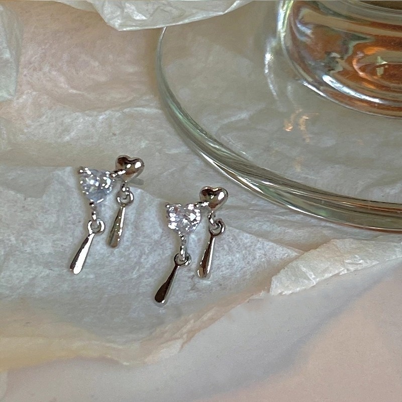 Bông Tai Đính Đá zircon mini Thiết Kế Sang Trọng Đơn Giản