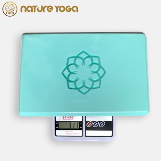 Gạch tập yoga Eva 10cm nặng 311g độ cứng cao không lún in hoa Sen chính hãng Nature ( 1 Block)