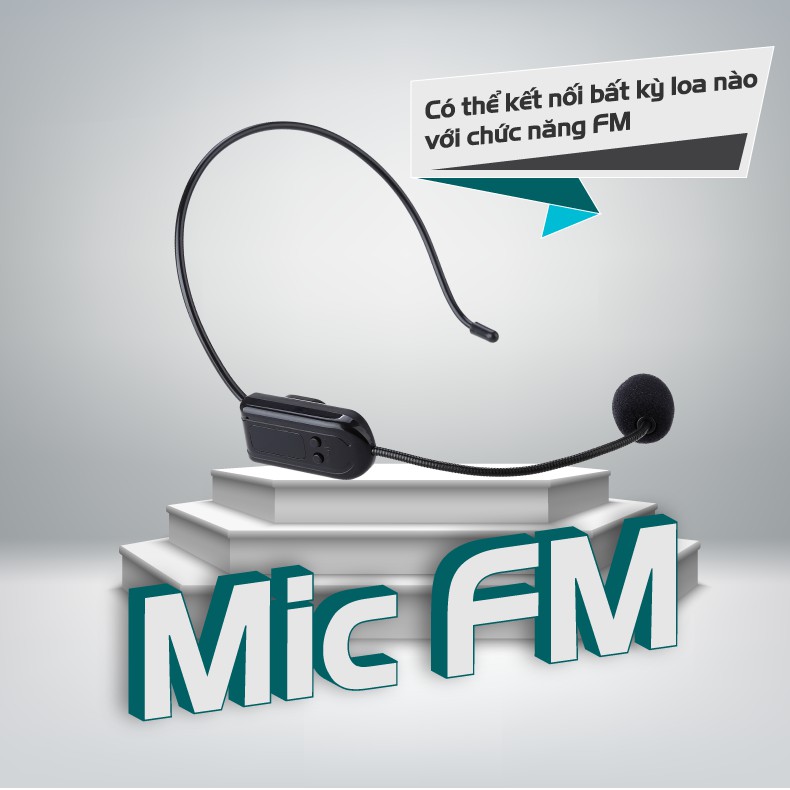 Mic trợ giảng không dây FM cài đầu, mic đeo tai trợ giảng, micro trợ giảng, mic giành cho loa trợ giảng