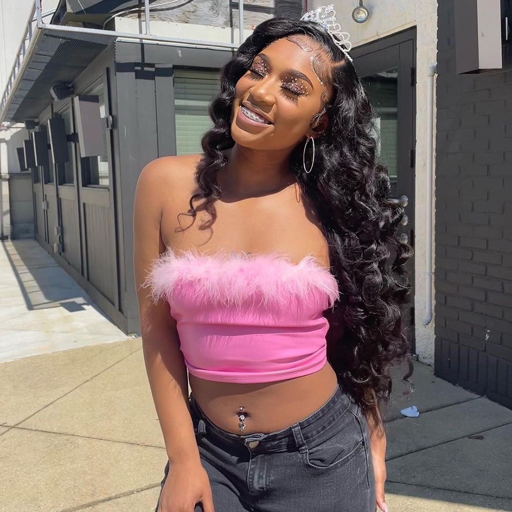 Áo Ống Bằng Da Pu Lót Lông Cừu Thiết Kế Quyến Rũ Dành Cho Nữ