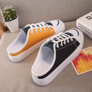 Giày thể thao đạp gót mũi tròn nhiều màu