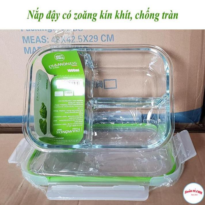 Hộp Cơm Thủy Tinh 3 Ngăn Cao Cấp 00873