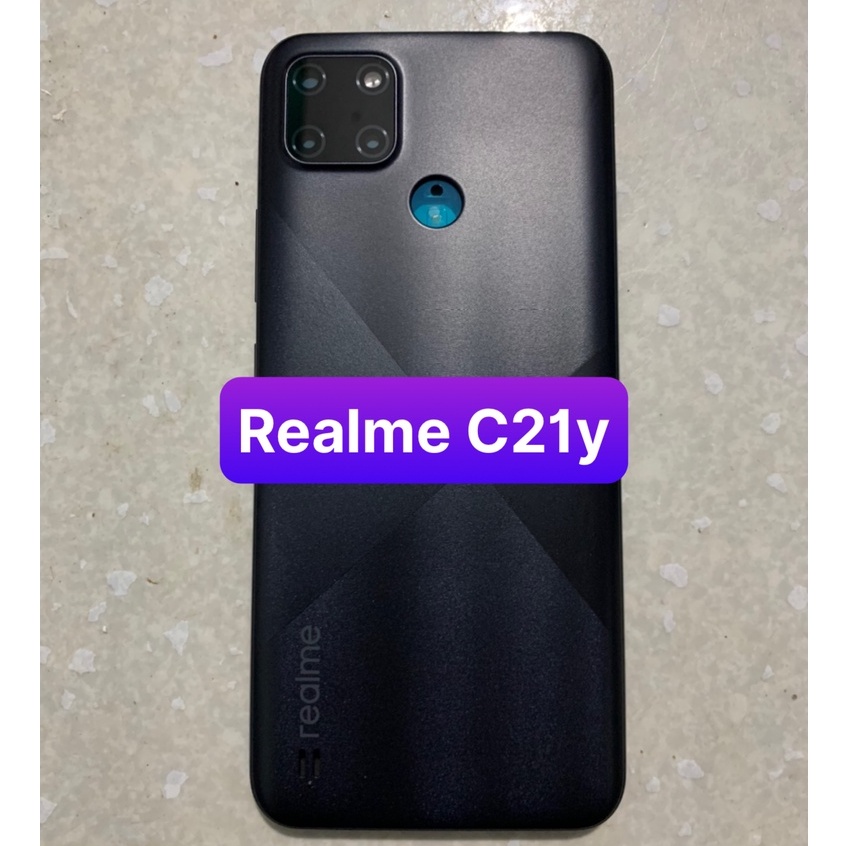 bộ vỏ realme C21Y vi vo ( gồm sườn,lưng,phím bấn,kính cam)