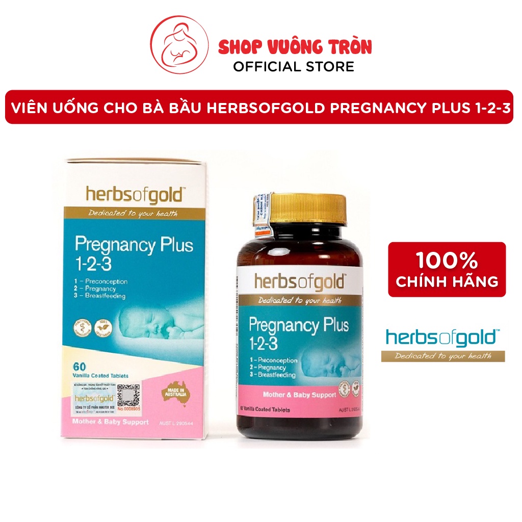 Viên Uống Dinh Dưỡng Dành Cho Bà Bầu Herbsofgold Pregnacy Plus Lọ 60 Viên Bổ Sung Khoáng Chất Và Vitamin