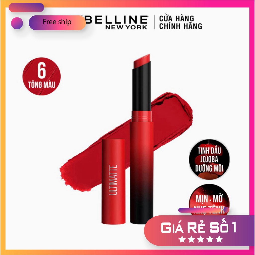 Son Lì Mịn Môi Siêu Nhẹ Cao Cấp Maybelline New York Color Sensational Ultimatte 1.7g Hàng Chính Hãng