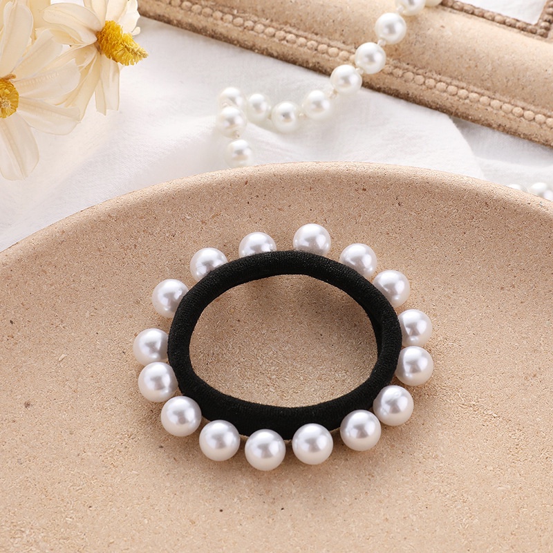 1 Dây Cột Tóc Co Giãn Đính Ngọc Trai Thời Trang