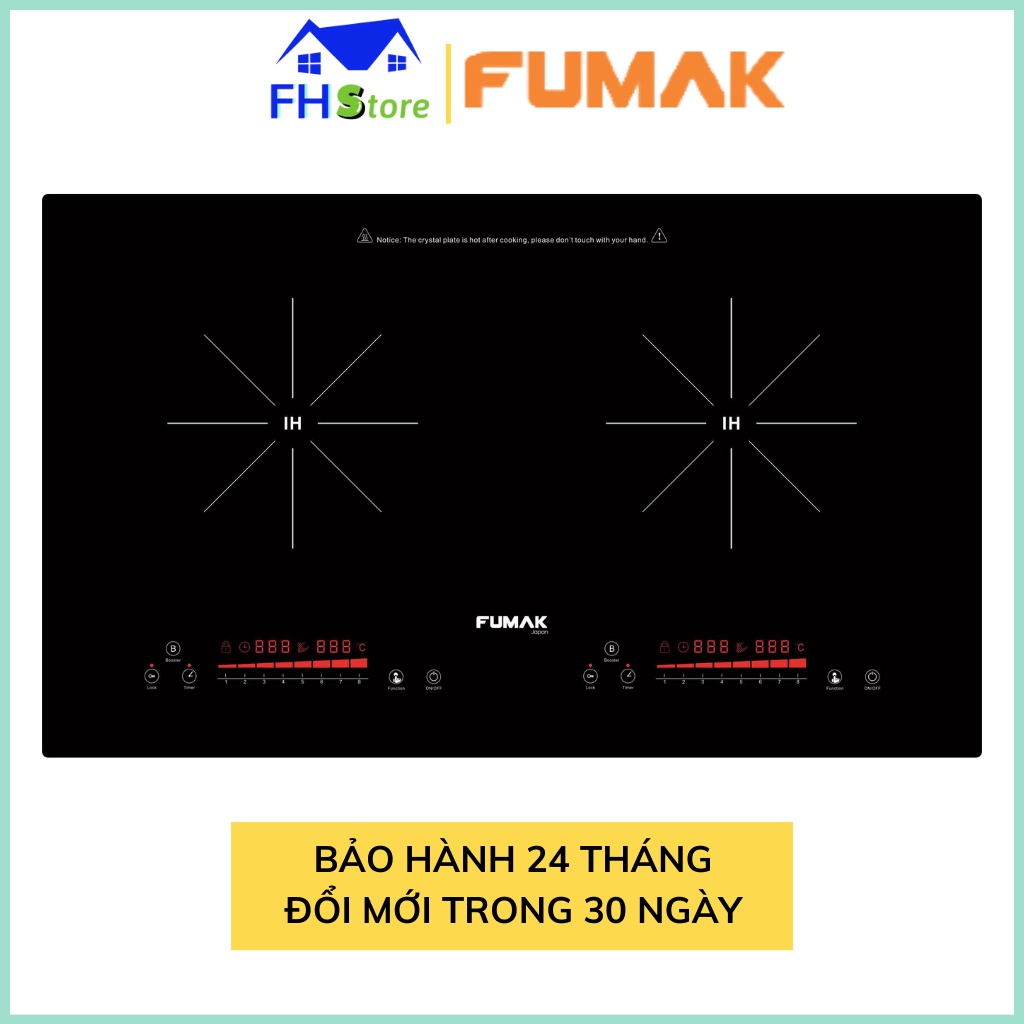 Bếp từ đôi Fumak Nhật Bản FM-IC2000, Tiết kiệm tới 30% điện, Đổi mới trong 30 ngày, Bảo hành 2 năm toàn quốc