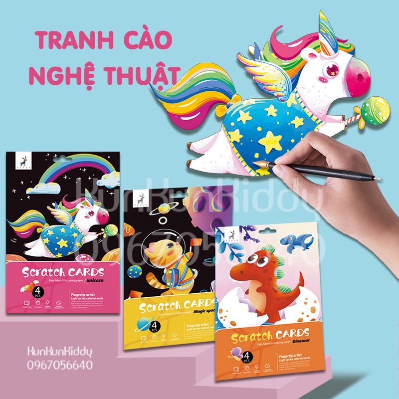 Tranh cào nghệ thuật độc đáo cho bé - SCRATCH ART CARDS
