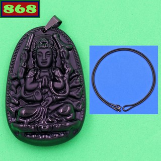 Mặt phật Thiên thủ thiên nhãn bồ tát đá đen 3.6 cm, Quan âm nghìn tay nghìn mắt