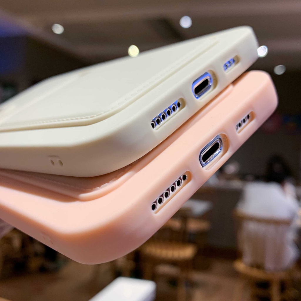 Ốp Điện Thoại Silicone Có Ngăn Đựng Thẻ Cho iPhone 14ProMax 13promax 12pro 11 pro XS max XR