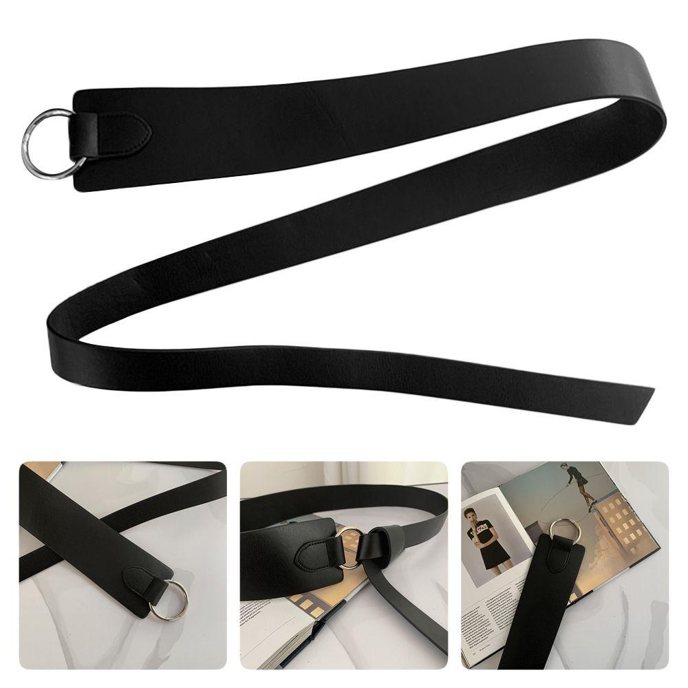 MAG Thắt Lưng Da Pu Màu Trơn Khoen Tròn Thời Trang Cho Nữ