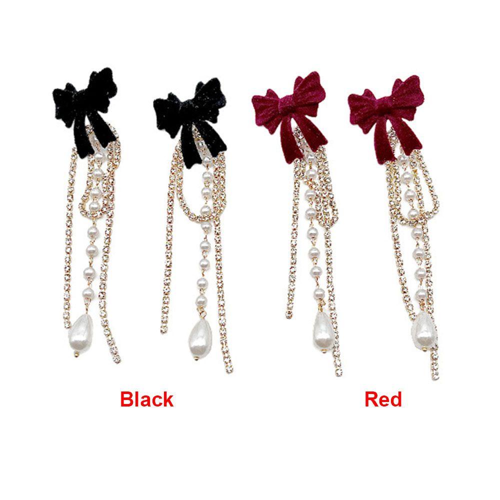 Bông Tai Dáng Dài Đính Nơ Xinh Xắn Thời Trang Cho Nữ 1