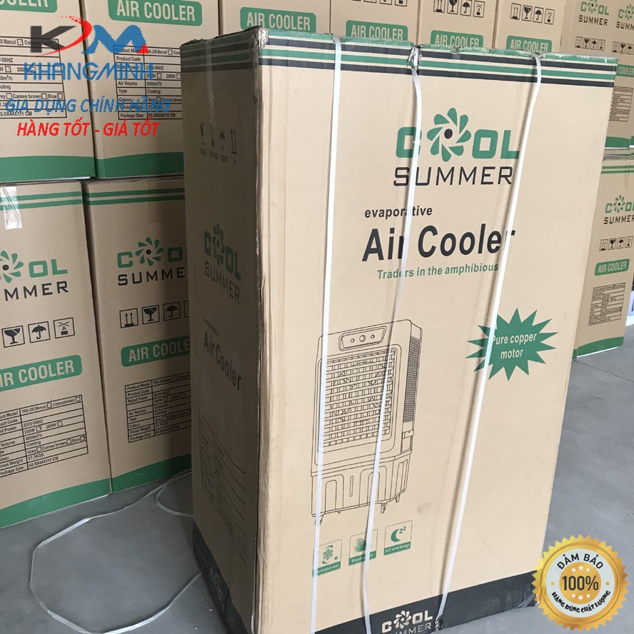 Bảo hành 24 Tháng Quạt điều hòa quạt hơi nước công nghiệp Cool Summer CSM 20000 580W Cao  1.5met Bình 100 Lít