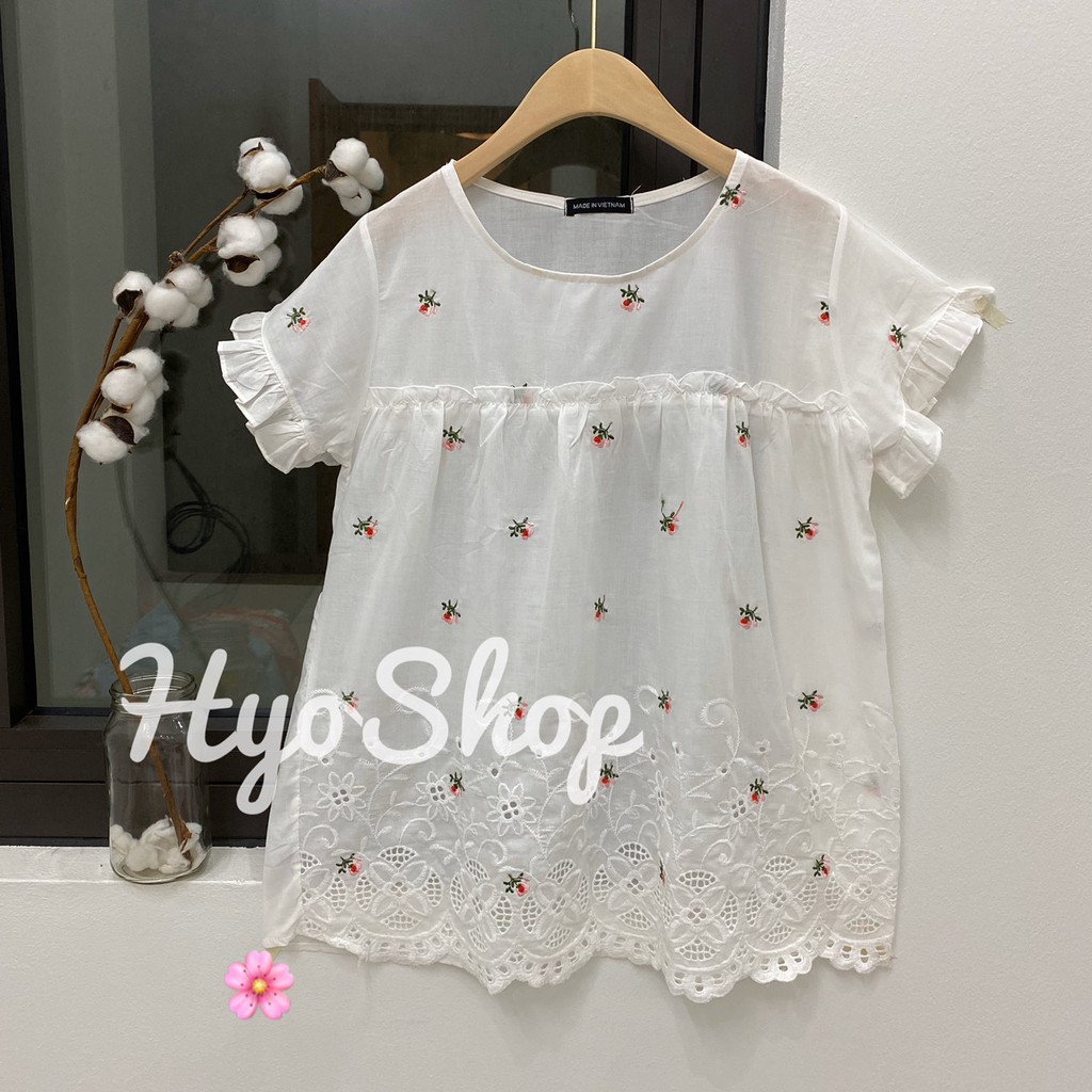Áo Bầu Xinh Thêu Hoa Chất Đẹp