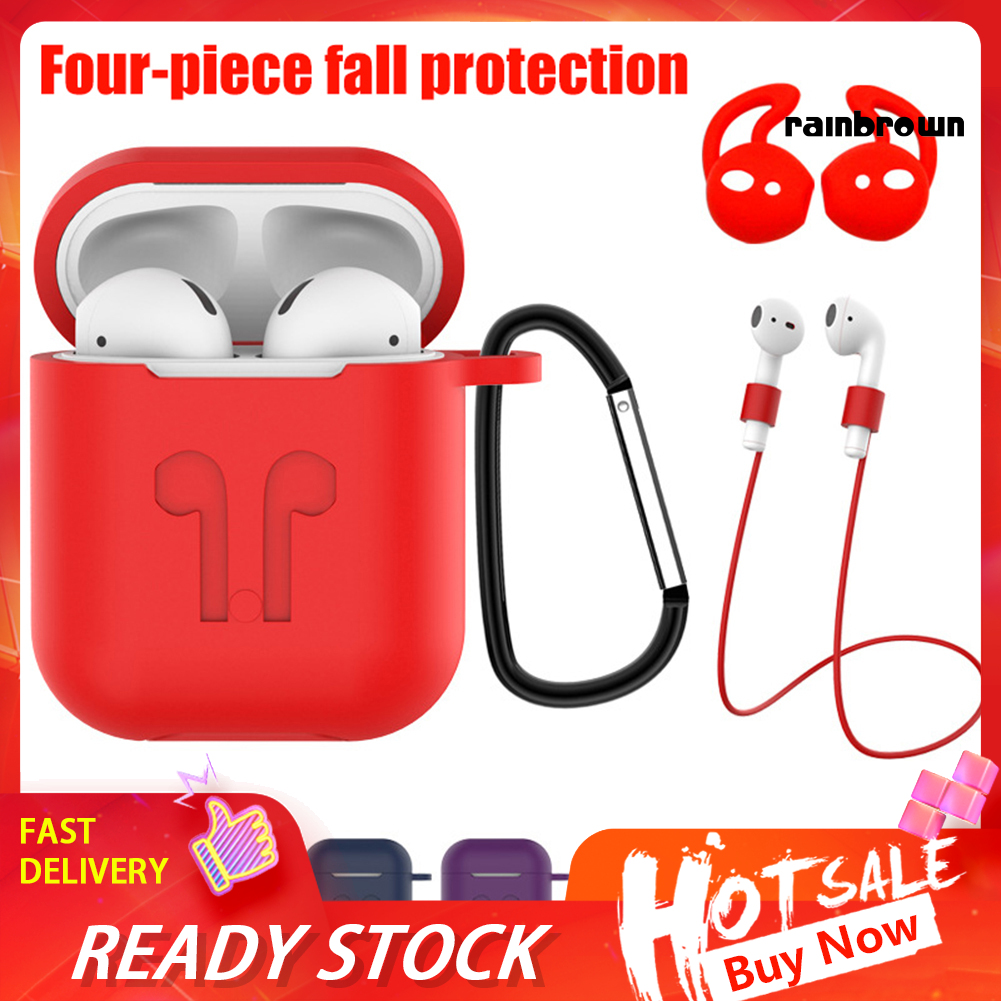 Set 4 Nút Silicone Bọc Tai Nghe Chống Thất Lạc Cho Airpods 1 / 2