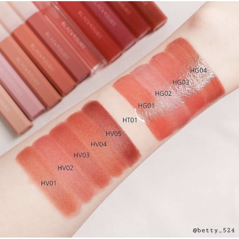 (MÀU MỚI HG01 - HG09 &amp; HT01) Son Tint Black Rouge Half N Half Water Glow + Tangle Glow