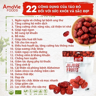 Combo sảm phẩm táo đỏ, kỉ tử hữu cơ Amavie