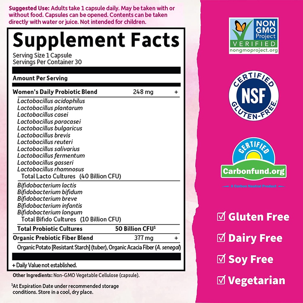 Lợi khuẩn Garden of Life Dr. Formulated Once Daily Women’s Probiotics 30 viên
