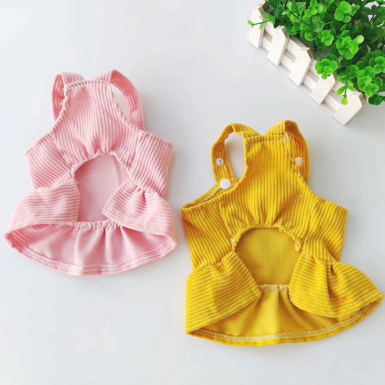 [27Pets] Váy Yếm Vải Nhung Trang Trí Búp Bê