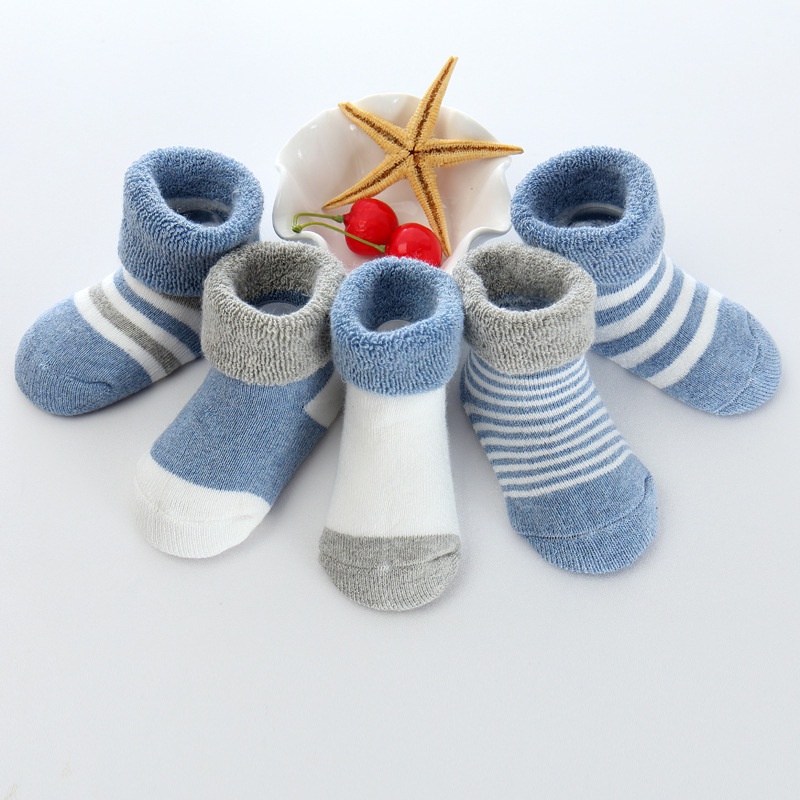 Set 5 Đôi Vớ Cotton Chống Trượt Dễ Thương Cho Bé