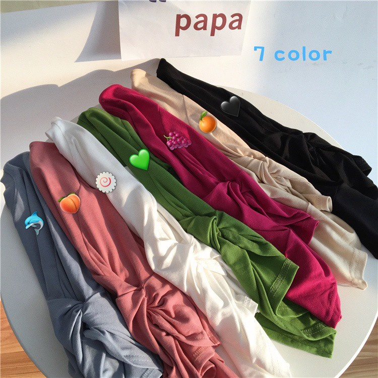 Áo Thun Tay Ngắn Cổ Tròn Màu Sắc Đơn Giản 28091