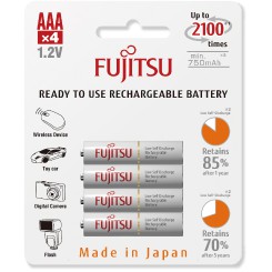 Pin sạc FUJITSU AAA màu trắng - min 750mAh (Phiên bản xuất khẩu - HR-4UTCEX)(01 viên)