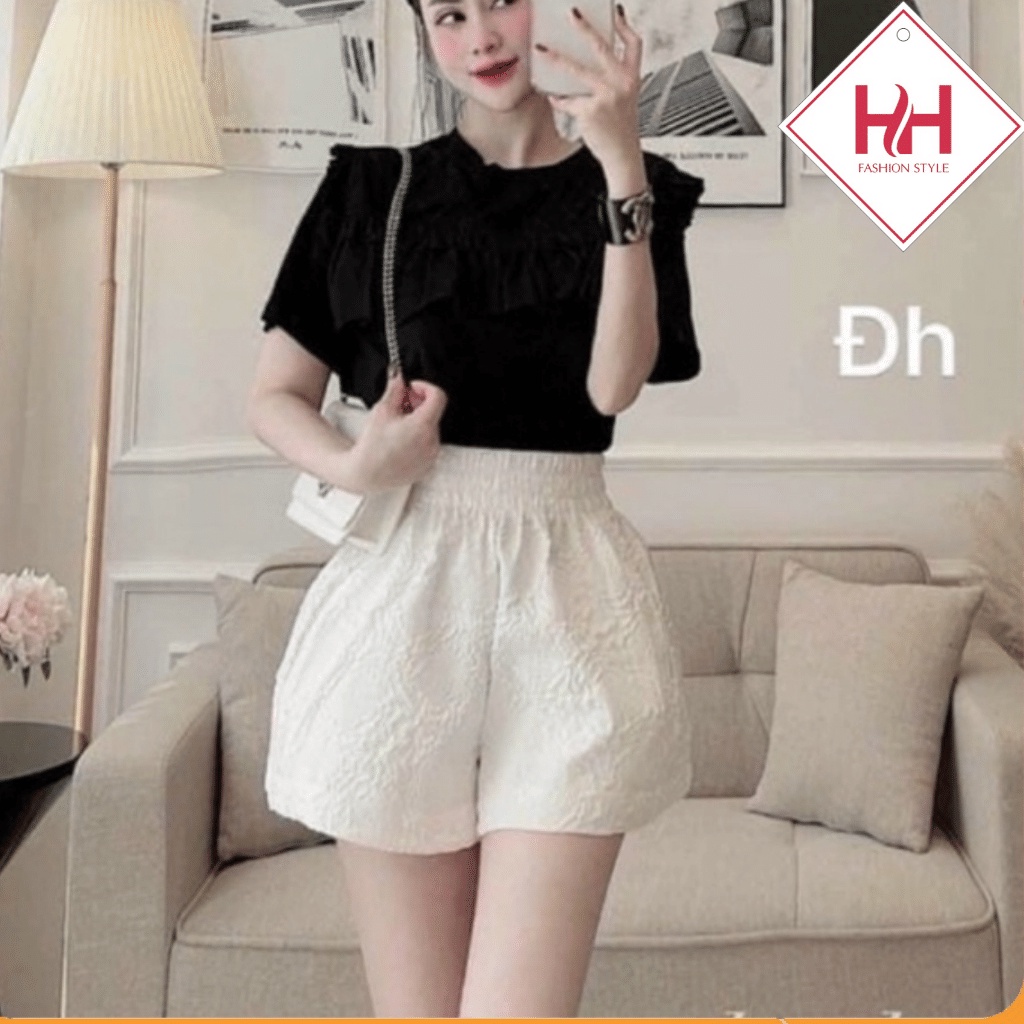 Quần Short Nữ Dập Hoa Trẻ Trung Thời Trang H&HSHOP Dễ Phối Đồ Mẫu Mới Mùa Hè 2022 | BigBuy360 - bigbuy360.vn